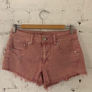 American eagle stretch denim shorts 4 distressed